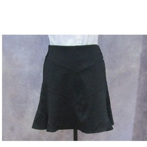 LOFT Outlet Black Flirty Flare Skirt SP Petite